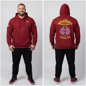 Kill Crew Muay Thai Fighters Club Hoodie Maroon Porrada Series Tigers Mens 3XL